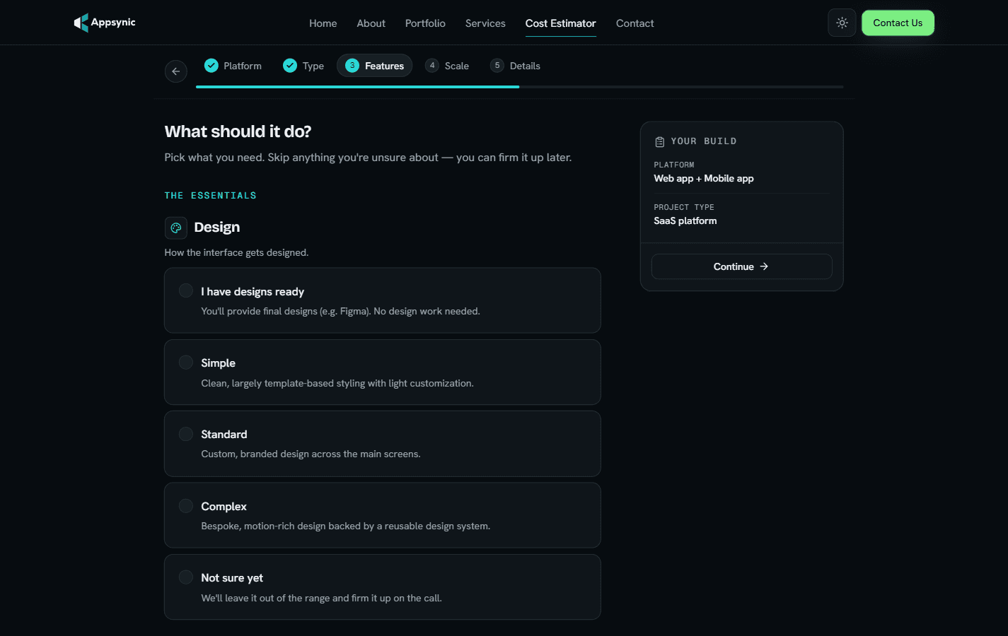 Appsynic — Cost estimator