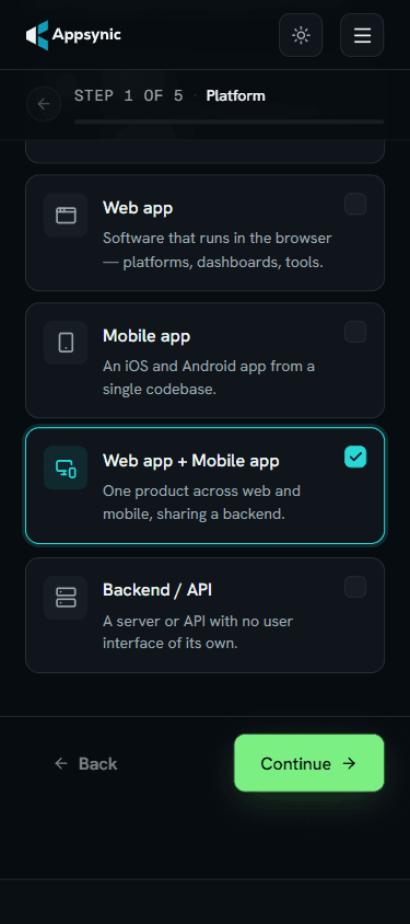 Appsynic — Cost estimator on mobile