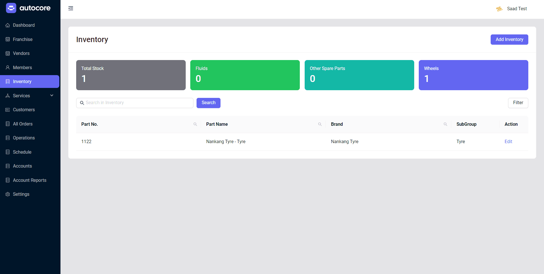 autocore.io — Inventory management