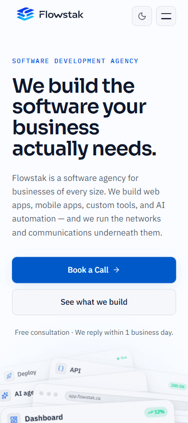 Flowstak — Home on mobile