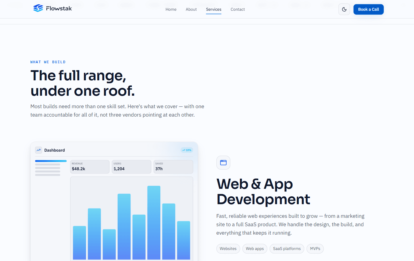Flowstak — Services in light theme