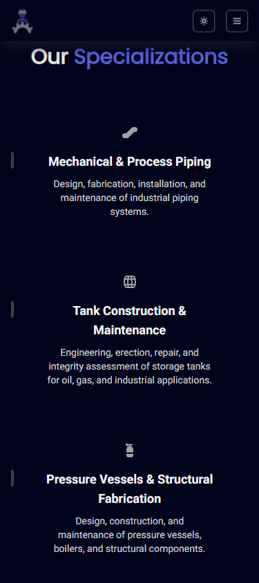 High Tech Engineering — Specializations on mobile