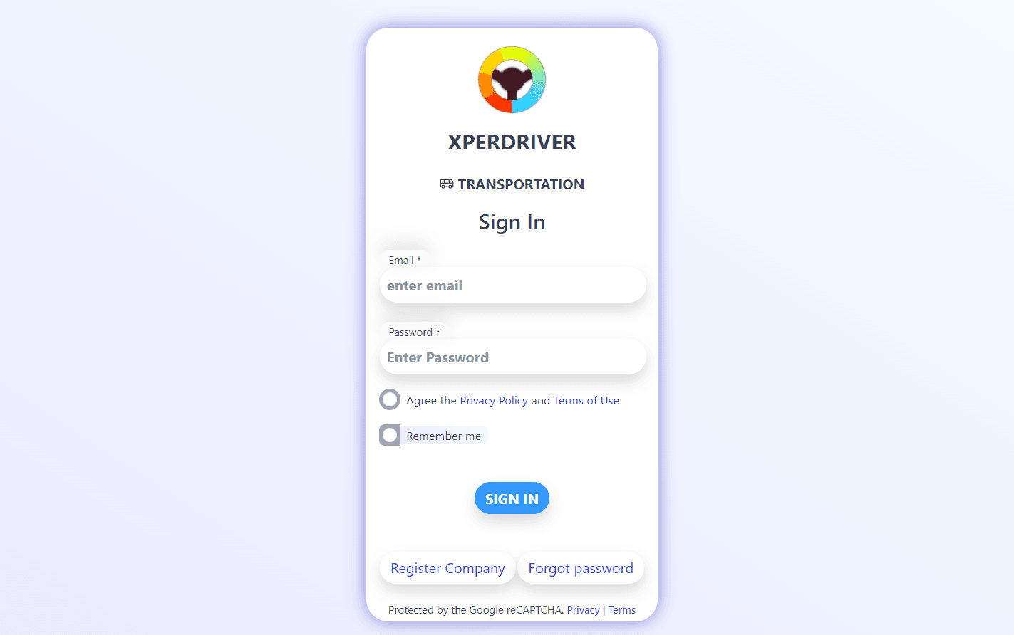 XPERDRIVER — OTP-secured sign-in
